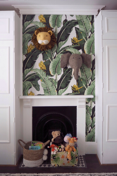 Leaf Print Wallpaper, Jungle Themed Nursery, Gender Neutral Nursery Design