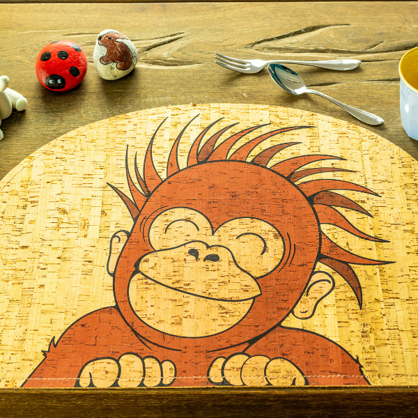 orangutan cork placemat, rooomy magazine sustainability for kid's bedrooms