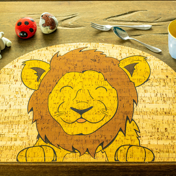 lion cork placemat, rooomy magazine sustainability for kid's bedrooms