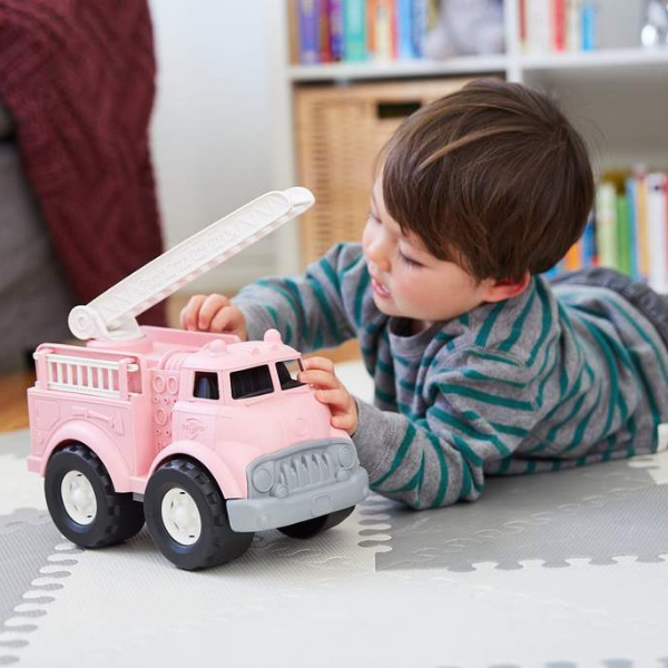 Green Toys pink fire truck for kid's play