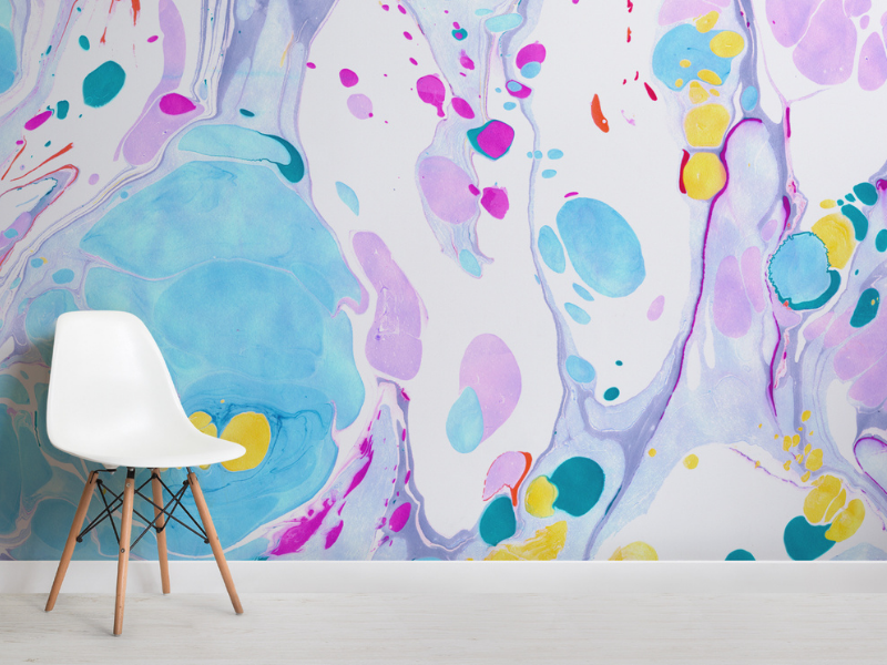 Bright Pastel Marbled Wallpaper for kids' bedrooms