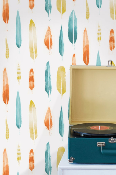 Feathers Wallpaper by Mini Moderns for Kid's bedrooms